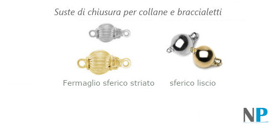 fermaglio sferico in oro 14k striato