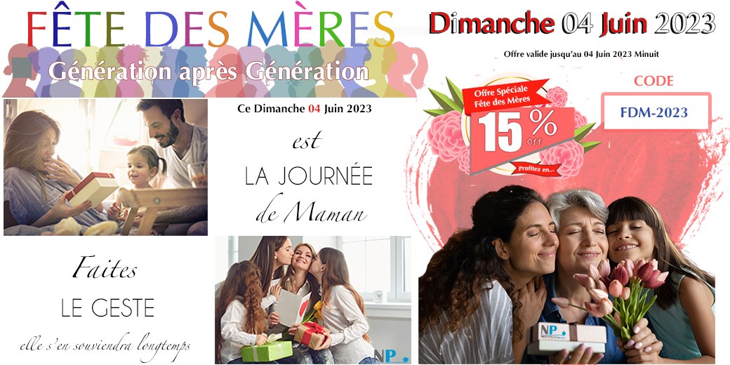 FÊTE DES MÈRES LE 04 JUIN 2023 - NETPERLES OFFRE 15% DE CODE PROMO POUR CETTE DATE
