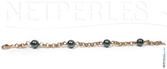 Bracelet Or 18 carats et perles de Tahiti