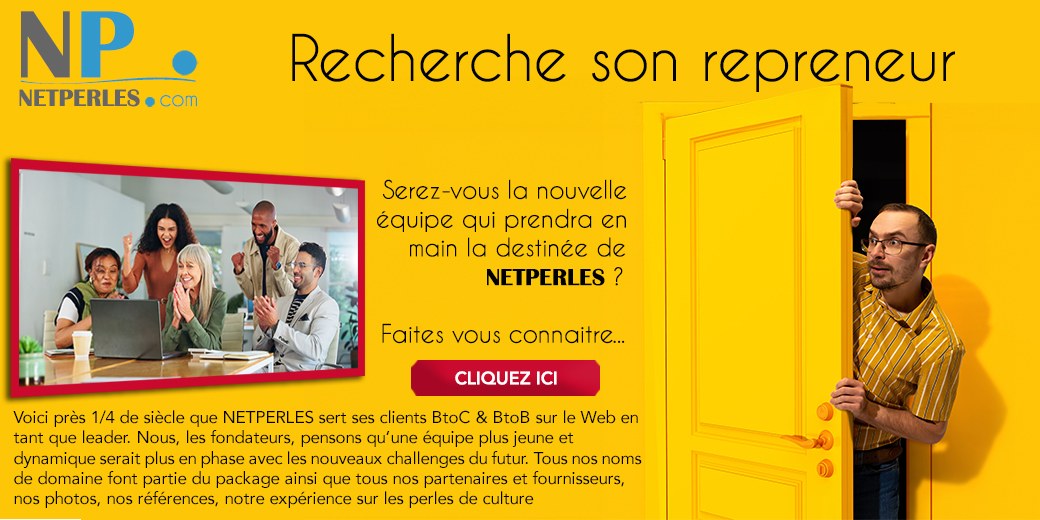 NETPERLES RECHERCHE SON REPRENEUR - INTERESSE(E) ? cliquez