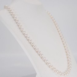Collier 45 cm de petites perles de culture Akoya blanches 5,5-6 mm