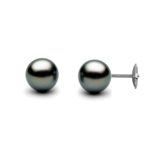 Boucles d'Oreilles perles de culture de Tahiti 12 à 13 mm AAA sur système Guardian Or 18k
