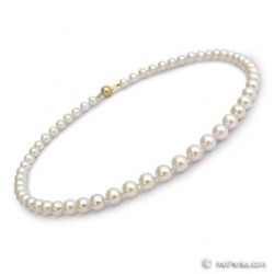 Collier de perles Akoya de 40 cm, perles de 7,0 à 7,5 mm