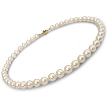 Collier 40 cm de perles de culture d' Akoya 9,0 à 9,5 mm AAA