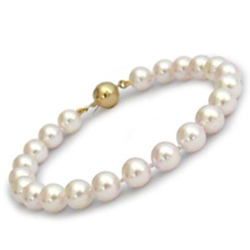 Collier double fil, rang de perles - Perle eau douce blanche - 7/7.5mm