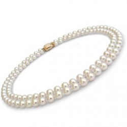 Collier de perles double rang 43/45 cm Akoya 7,0 à 7,5 mm