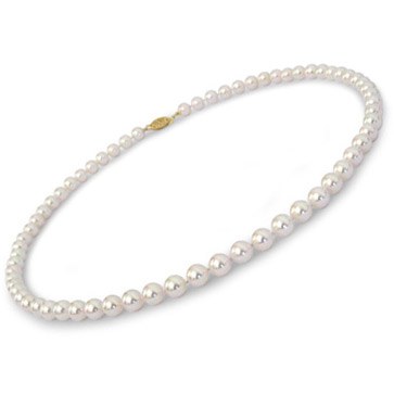 18 20 25 30" 7-6 mm naturel AAA blanc akoya collier de perles or 14k Fermoir