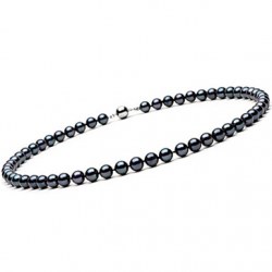 Collier 45 cm de Perles Noires d' Akoya 7,0 à 7,5 mm
