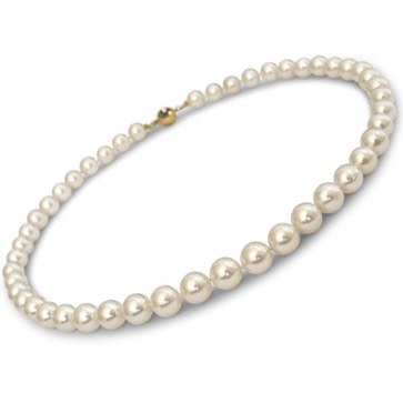 Collier 40 cm de perles Akoya de 8,5 à 9 mm blanches AAA