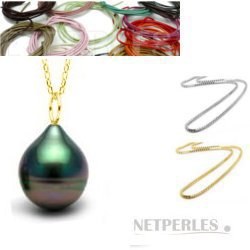 Pendentif Mignon en Or 18k et Perle Goutte de Tahiti AAA