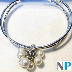 Bracelet en Argent 925 et 7 perles d'Eau Douce 6-7 mm blanches DOUCEHADAMA