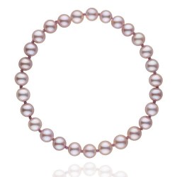 Bracelet de perles d'eau douce lavande 7 à 8 mm sur fil élastique