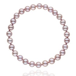 Bracelet de perles d'eau douce lavande 8 à 9 mm sur fil élastique