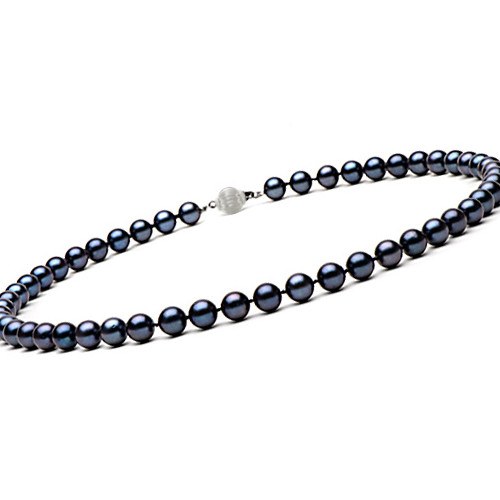 Collier de Perles Noires d'Akoya 40 cm 7,0 à 7,5 mm AAA