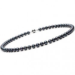 Collier de Perles Noires d'Akoya 7,0 à 7,5 mm AAA de 45 cm 