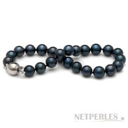 Bracelet de perles Akoya 7,0 à 7,5 mm noires, AAA