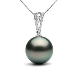 Pendentif en Or 18k avec Perle noire de Tahiti à partir de 9-10 mm