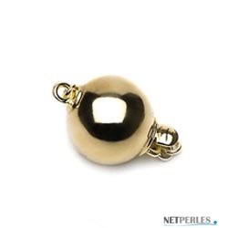 Fermoir boule Or Jaune 18 carats lisse de 6 mm 