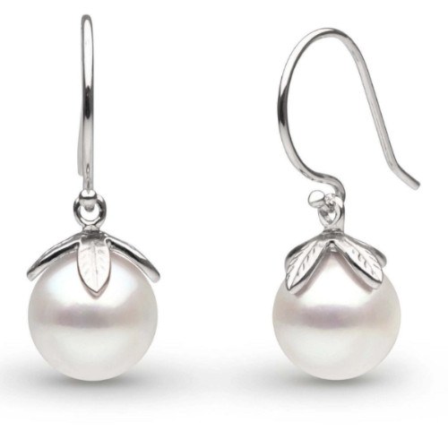 Boucles d'Oreilles Or 14k Perles d'Akoya blanches