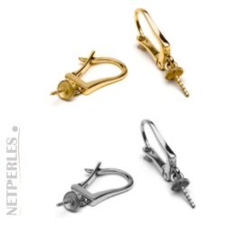 Paire de dormeuses en Or 14k ou 18k pour Boucles d'oreilles de perles