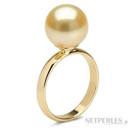 Bague Rosalie Or 18k avec perle dorée des Philippines Qualité AAA