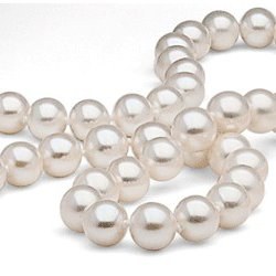 Long collier de 180 cm de perles d'Eau Douce de 7 à 8 mm blanches AAA
