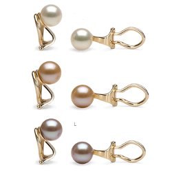 Boucles d'Oreilles à clips avec perles Doucehadama en or 14k ou 18k