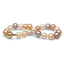 Bracelet de perles d'eau douce multicolor 8 à 9 mm