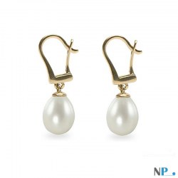 Boucles d'oreilles Or 18k avec perles d'Eau Douce Goutte