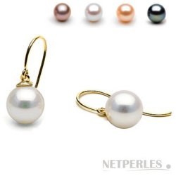 Boucles d'Oreilles Or 14k Perles d' Eau Douce AAA