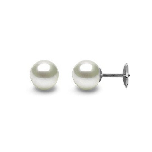 Boucles d'Oreilles perles d'Eau Douce blanches 10-11 mm sur système Guardian
