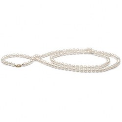 Collier Sautoir 115 cm de perles de culture Akoya 8,5 à 9 mm blanches sans fermoir