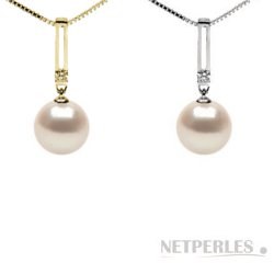 Pendentif Or 18k et Diamants avec Perle d'eau douce DOUCEHADAMA Blanche