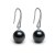 Boucles d'Oreilles Or 18k de Perles d' Eau Douce Noires AAA