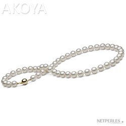 Collier 76 cm de perles Akoya du Japon de 7,5 à 8 mm
