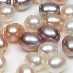 Perle de culture d'Eau Douce goutte 9 à 10 mm AAA en 4 coloris