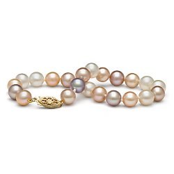 Bracelet Perle de Culture Ovale Naturelle Eau Douce Blanc//Violet//Multicolore M3