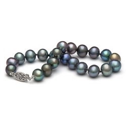 Bracelet de perles d'eau douce noires 7 à 8 mm