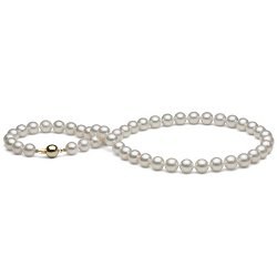 Collier 43 cm de perles d'Akoya 8 à 8,5 mm blanches AAA
