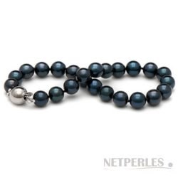 Bracelet de perles Akoya 7,0 à 7,5 mm noires, AA+