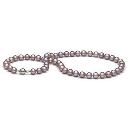 Collier 45 cm de perles de culture d'eau douce Lavande 9 à 10 mm