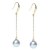 Boucles d'Oreilles Perles d'Akoya Bleues 8-8,5 mm AAA en Or 18k