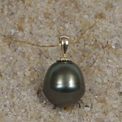 Pendentif Perle Baroque de Tahiti (gros diamètre 14x16 mm)