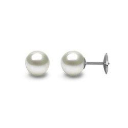 Boucles d'Oreilles perles d'Eau Douce blanches 6-7 mm DOUCEHADAMA système Guardian