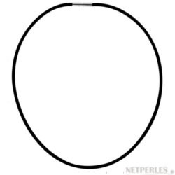 Cordon de Caoutchouc noire Ø 5,5 mm pour pendentif, 45 cm , Argent 925