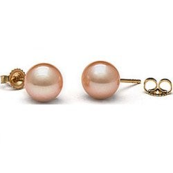 Paire de boucles d'Oreilles or 18k perles d'eau douce 10-11 mm Pêche AAA