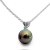 Pendentif coeur Or 18 carats et perle noire de Tahiti 15-16 mm Qualité AAA