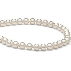 Collier 40 cm perles d'Eau Douce Blanches 6 à 7 mm AA+ Or Jaune 14k