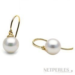 Boucles d'Oreilles Or 14k de Perles d'Akoya blanches