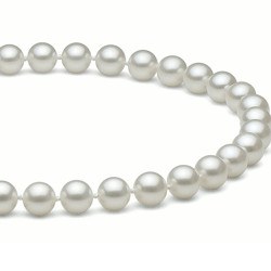 Collier 44 cm de perles d'Eau Douce de 7 à 8 mm Blanches DOUCEHADAMA or 18k
